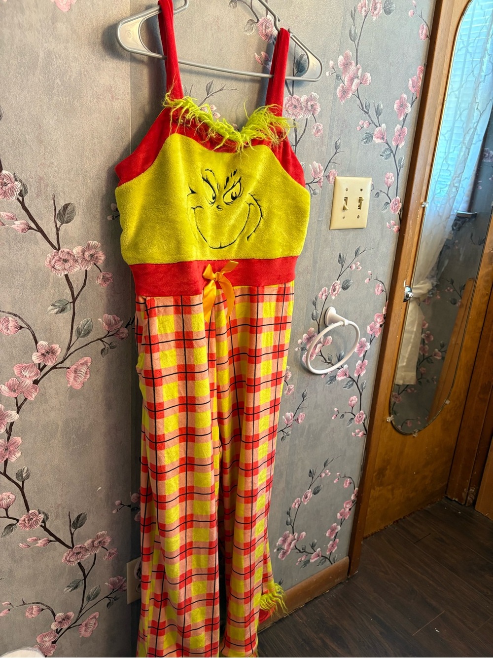 Grinch-Inspired Yellow & Red Plaid Jumper